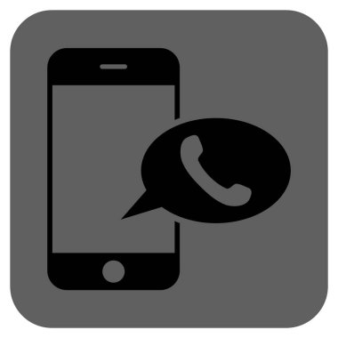 Smartphone telefon balon yuvarlak kare vektör simgesi