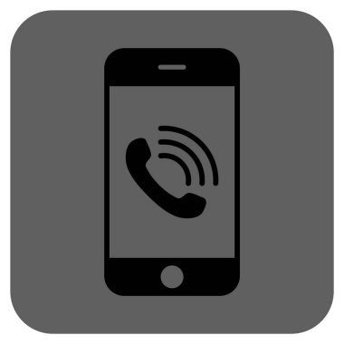 Smartphone telefon yuvarlak kare vektör simgesi