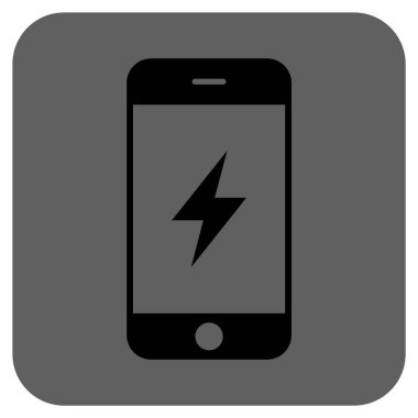 Smartphone elektrik kare vektör simge yuvarlak