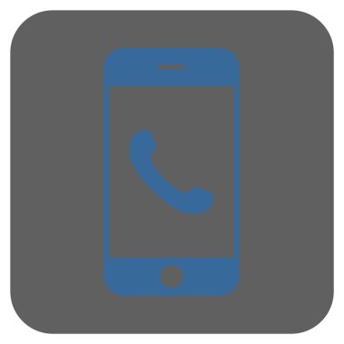 Cep telefonu yuvarlak kare vektör simgesi