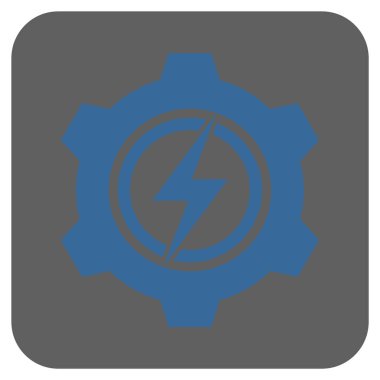 Elektrikli dişli yuvarlak kare vektör simgesi