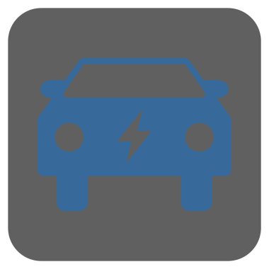 Elektrik enerjisi araba yuvarlak kare vektör simgesi