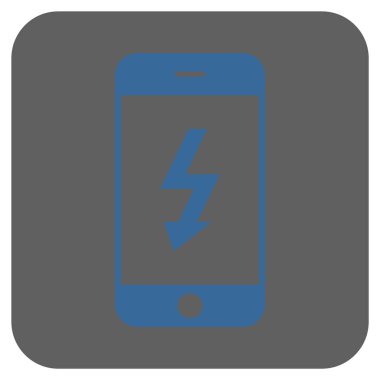 Elektrik Smartphone yuvarlak kare vektör simgesi