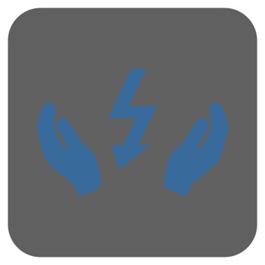 Elektrik Bakım el yuvarlatılmış kare vektör simgesi