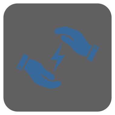 Elektrik kaynağı bakım el yuvarlatılmış kare vektör simgesi