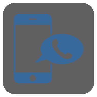 Smartphone telefon balon yuvarlak kare vektör simgesi