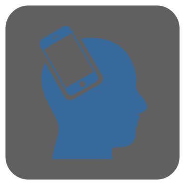 Smartphone kafa Tümleştirme yuvarlak kare vektör simgesi