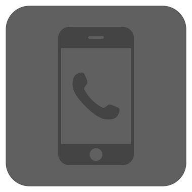 Cep telefonu yuvarlak kare vektör simgesi