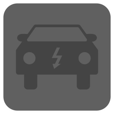 Elektrikli otomobil yuvarlak kare vektör simgesi