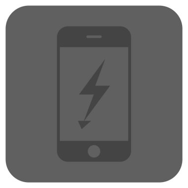 Elektrik cep telefonu yuvarlak kare vektör simgesi