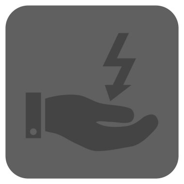 Elektrik enerji hizmet el yuvarlatılmış kare vektör simgesi