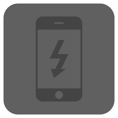Elektrik Smartphone yuvarlak kare vektör simgesi