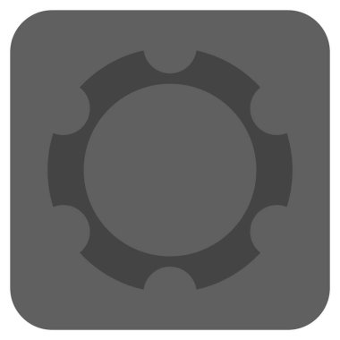 Dişli çark yuvarlak kare vektör simgesi