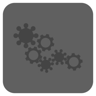 Dişli mekanizması yuvarlak kare vektör simgesi