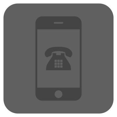Cep telefonu yuvarlak kare vektör simgesi