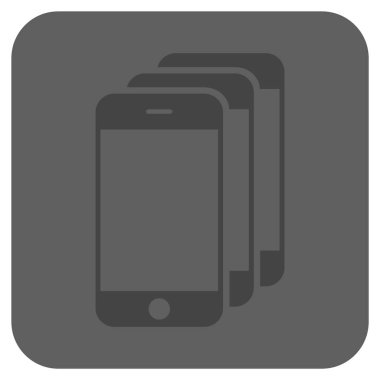 Cep telefonları yuvarlak kare vektör simgesi