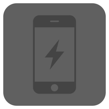 Smartphone elektrik kare vektör simge yuvarlak