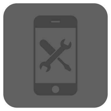 Smartphone araçları yuvarlak kare vektör simgesi