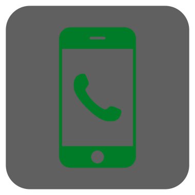 Cep telefonu yuvarlak kare vektör simgesi