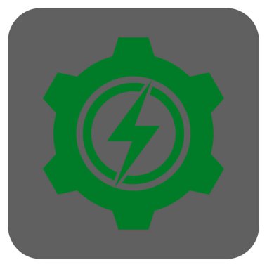 Elektrikli dişli yuvarlak kare vektör simgesi