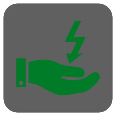 Elektrik enerji hizmet el yuvarlatılmış kare vektör simgesi