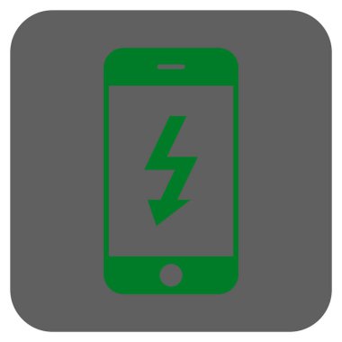 Elektrik Smartphone yuvarlak kare vektör simgesi