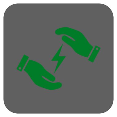 Elektrik kaynağı bakım el yuvarlatılmış kare vektör simgesi