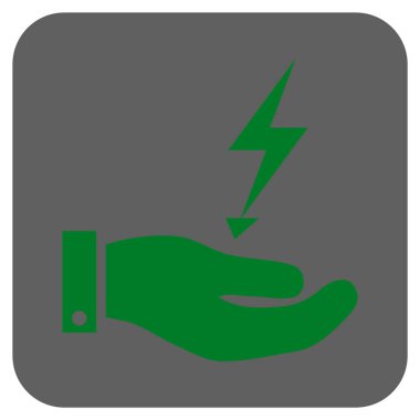 Elektrik kaynağı el yuvarlatılmış kare vektör simgesi