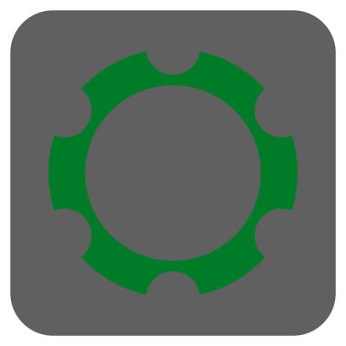 Dişli çark yuvarlak kare vektör simgesi