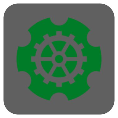 Gearwheel yuvarlak kare vektör simgesi