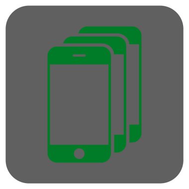 Cep telefonları yuvarlak kare vektör simgesi