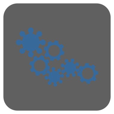 Dişli mekanizması yuvarlak kare vektör simgesi