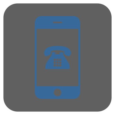 Cep telefonu yuvarlak kare vektör simgesi