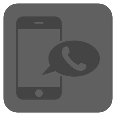 Smartphone telefon balon yuvarlak kare vektör simgesi