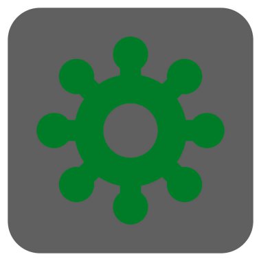 Mekanik dişli yuvarlak kare vektör simgesi