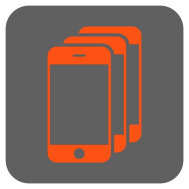 Cep telefonları yuvarlak kare vektör simgesi