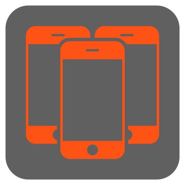 Akıllı telefonlar yuvarlatılmış kare vektör simgesi