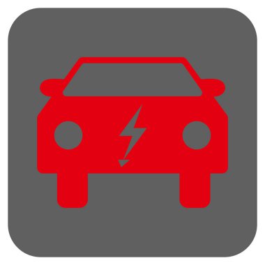 Elektrik enerjisi araba yuvarlak kare vektör simgesi