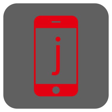 J telefon yuvarlak kare vektör simgesi