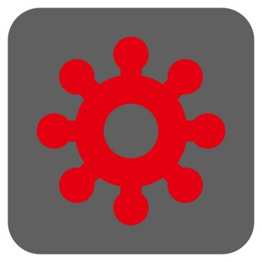 Mekanik dişli yuvarlak kare vektör simgesi