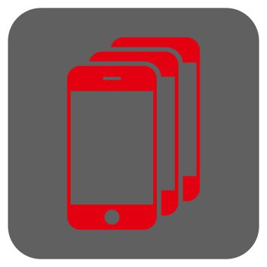 Cep telefonları yuvarlak kare vektör simgesi