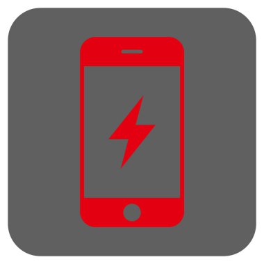 Smartphone elektrik kare vektör simge yuvarlak