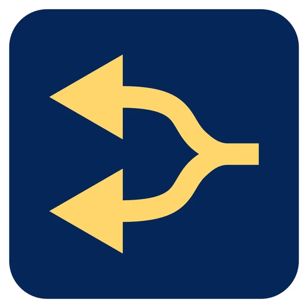 Flechas divididas izquierda plana cuadrada Vector icono — Vector de stock