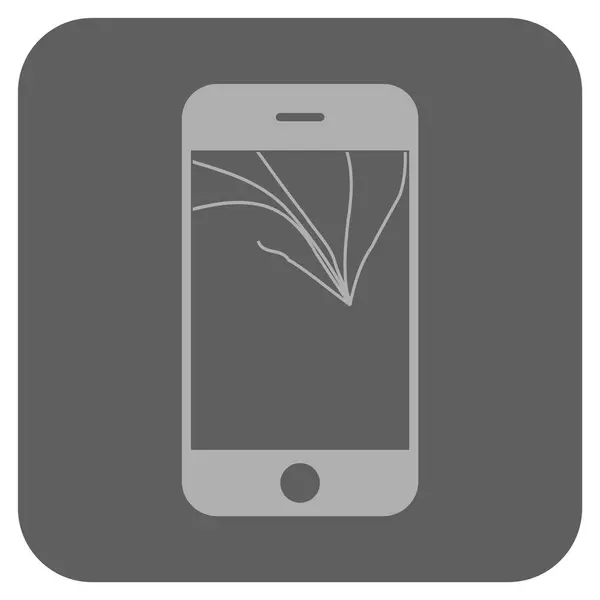 Écran de Smartphone cassé rond carré vectoriel Icône — Image vectorielle