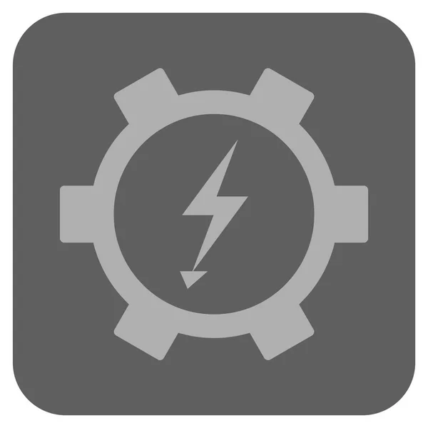 Electric Energy Gear Wheel Rounded Square Vector Icon — Stock Vector