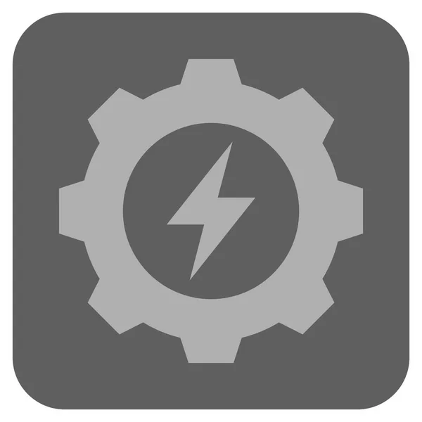 Elektrische energie Gear afgerond vierkant Vector Icon — Stockvector