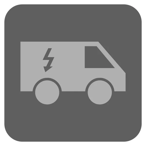 Elektrische auto afgerond vierkant Vector Icon — Stockvector