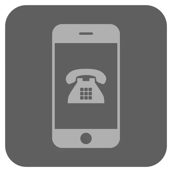 Mobiltelefon gerundetes quadratisches Vektorsymbol — Stockvektor