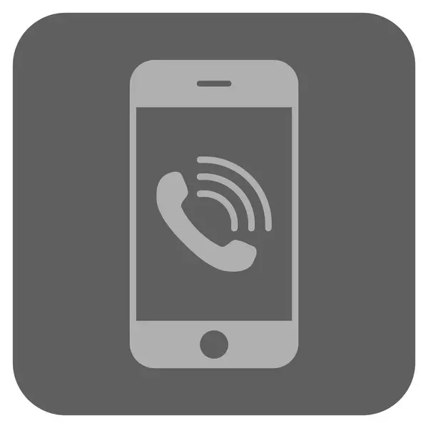 Smartphone-Anruf abgerundetes quadratisches Vektorsymbol — Stockvektor