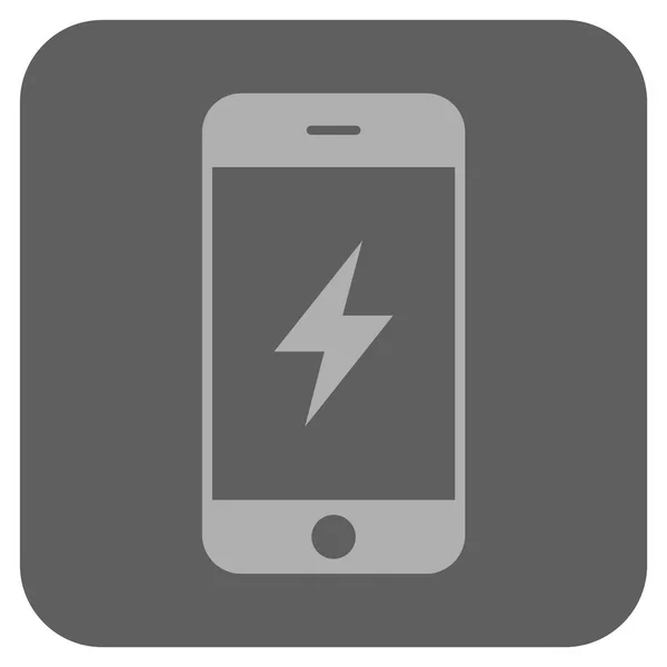 Smartphone Electricity Rounded Square Vector Icon — Stock Vector